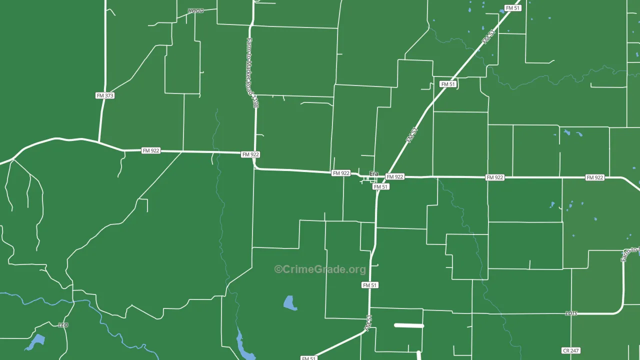 76238, TX Map of Vehicle Theft Rates