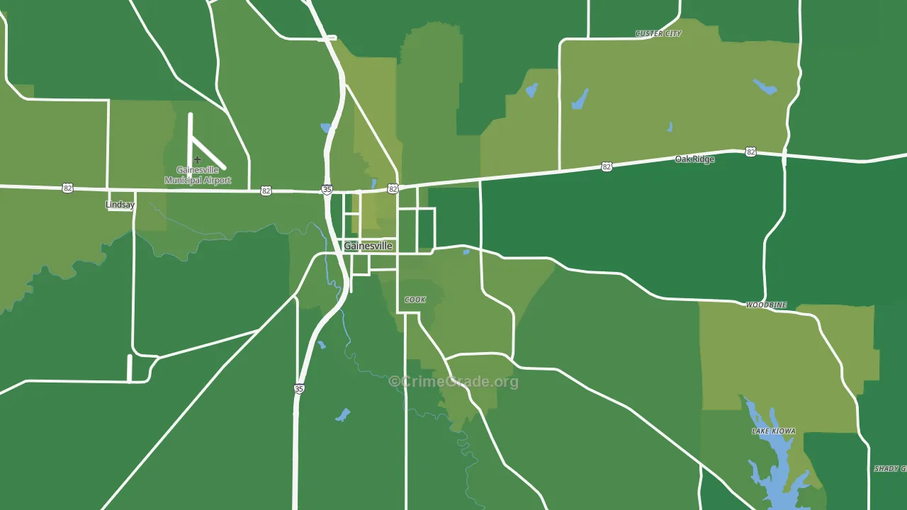 76240, TX Map of Vehicle Theft Rates