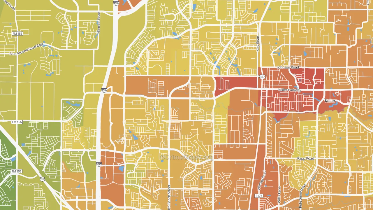 76244, TX Map of Vehicle Theft Rates