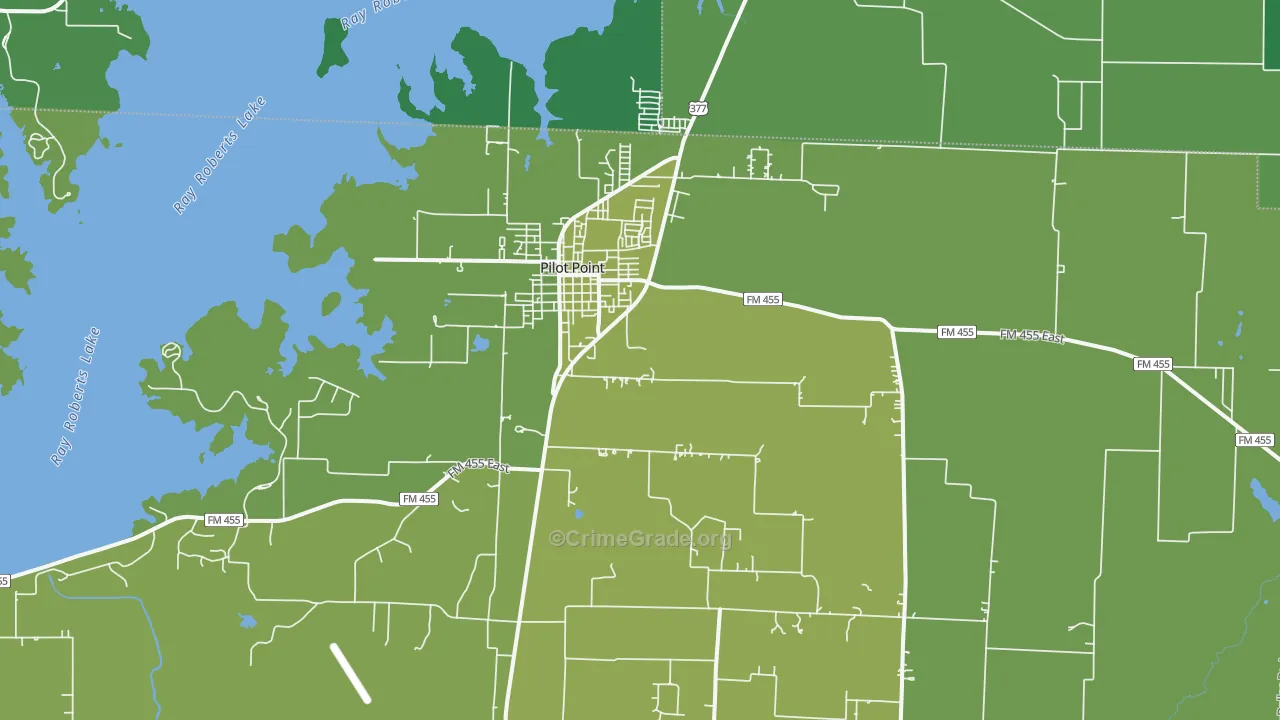 76258, TX Map of Vehicle Theft Rates