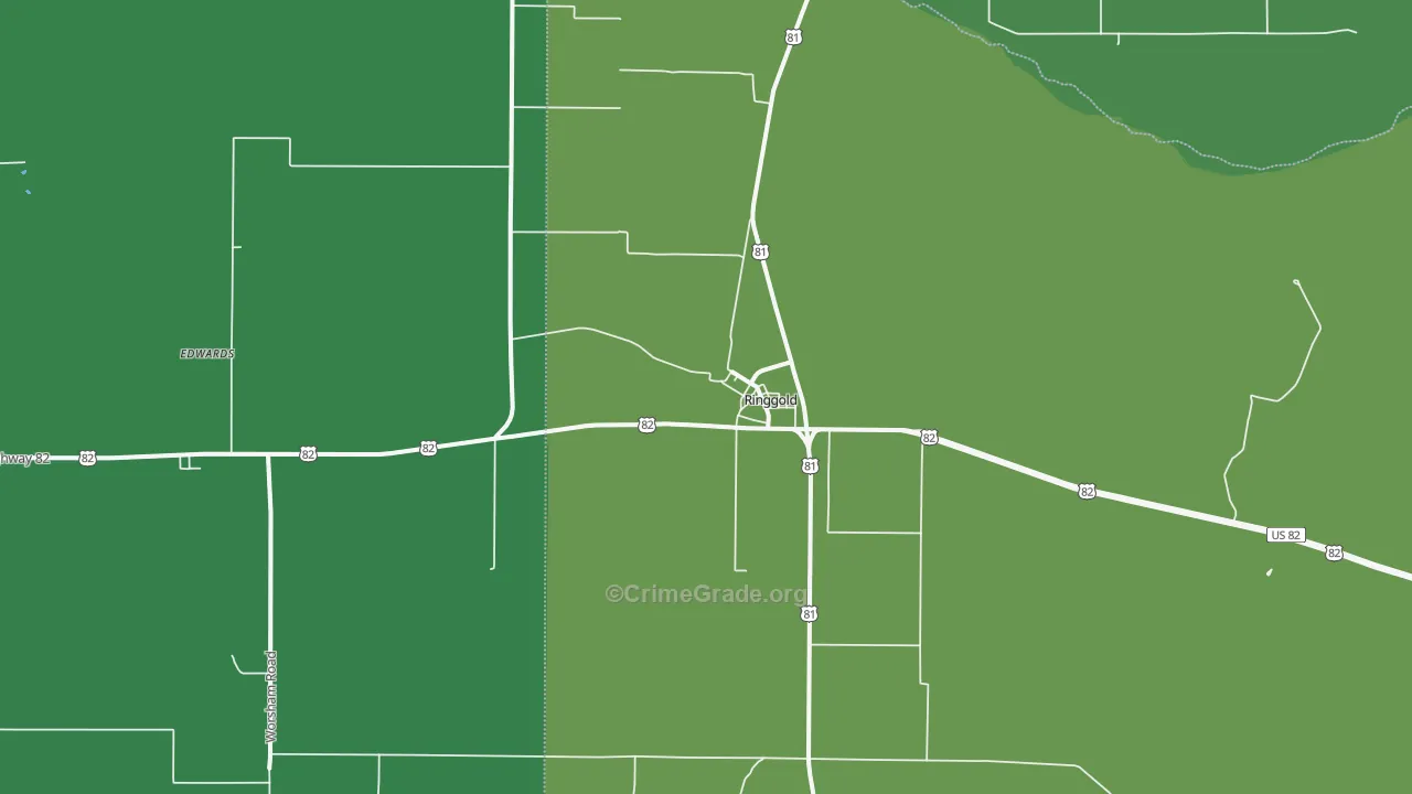 76261, TX Map of Vehicle Theft Rates