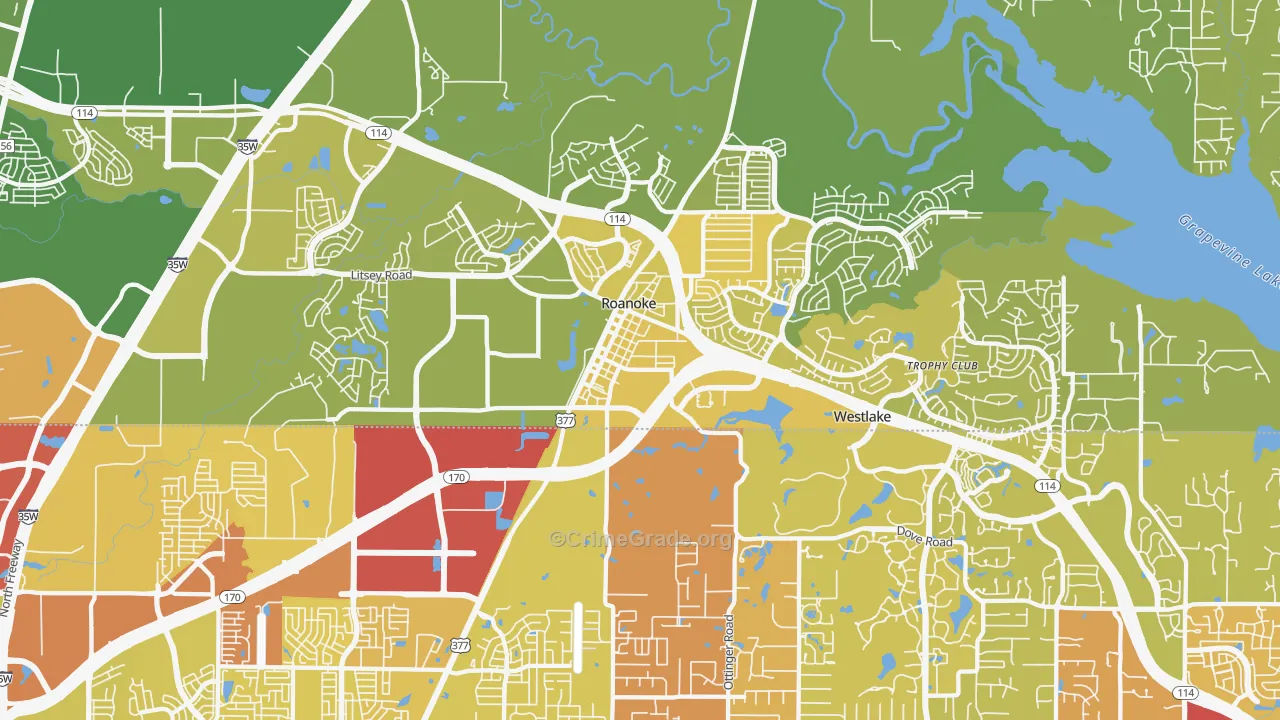 76262, TX Map of Vehicle Theft Rates
