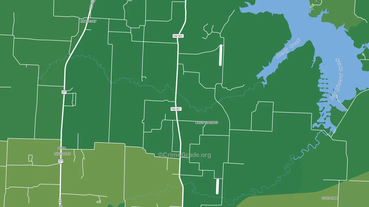 76264, TX Map of Vehicle Theft Rates