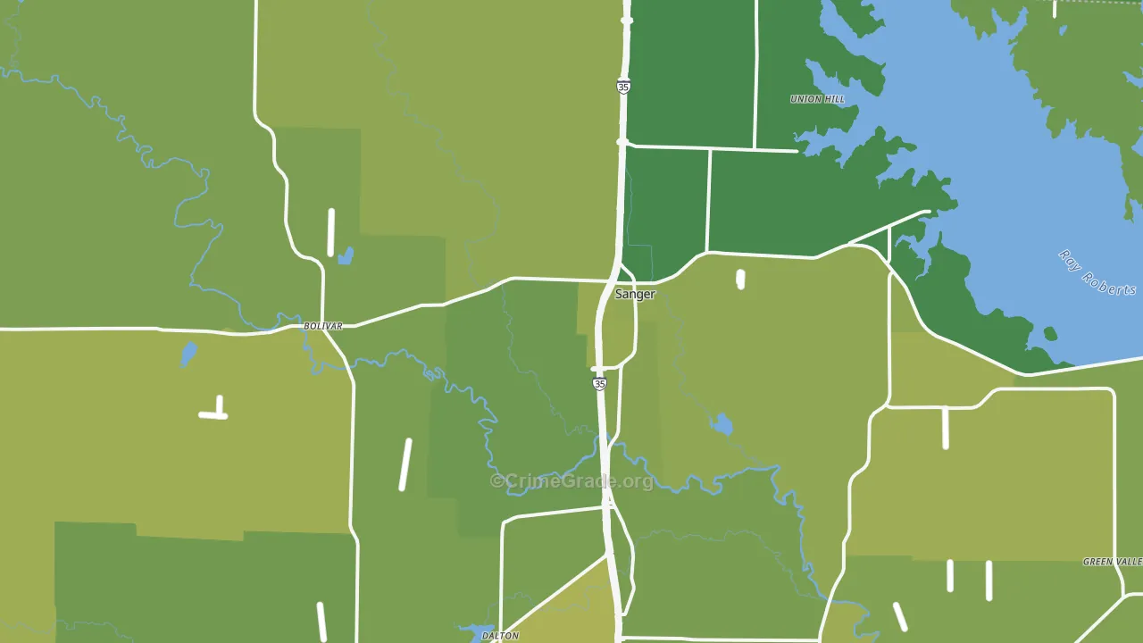 76266, TX Map of Vehicle Theft Rates