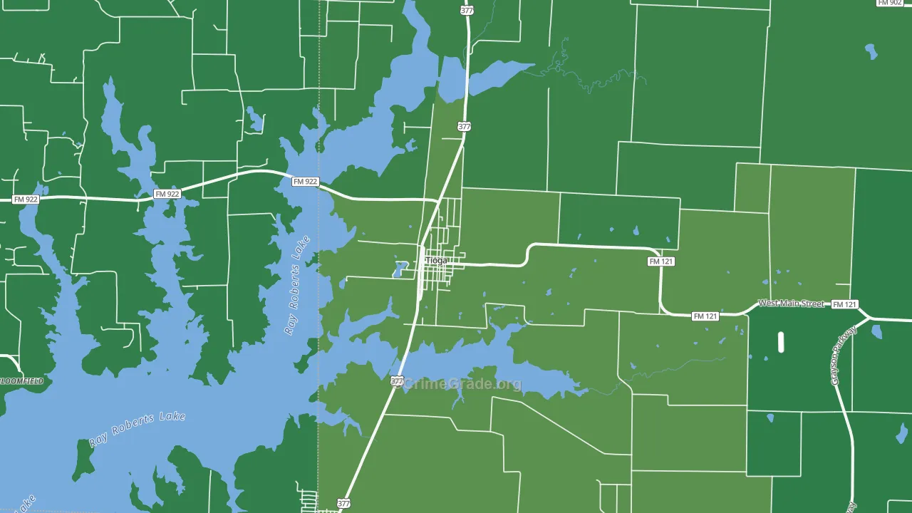 76271, TX Map of Vehicle Theft Rates