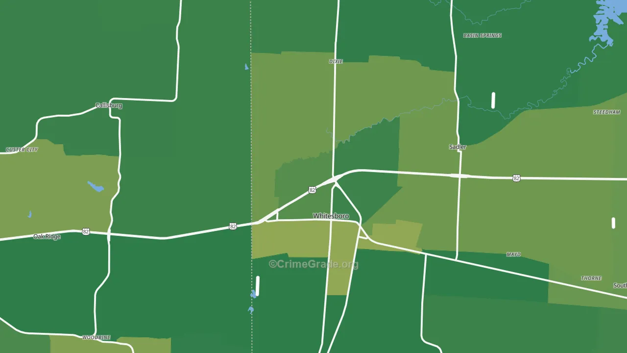 76273, TX Map of Vehicle Theft Rates