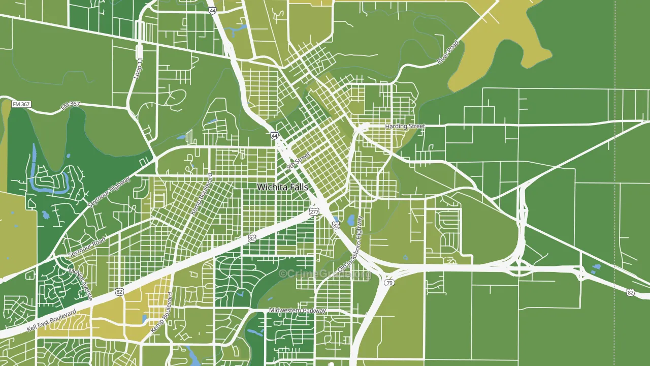 76301, TX Map of Vehicle Theft Rates
