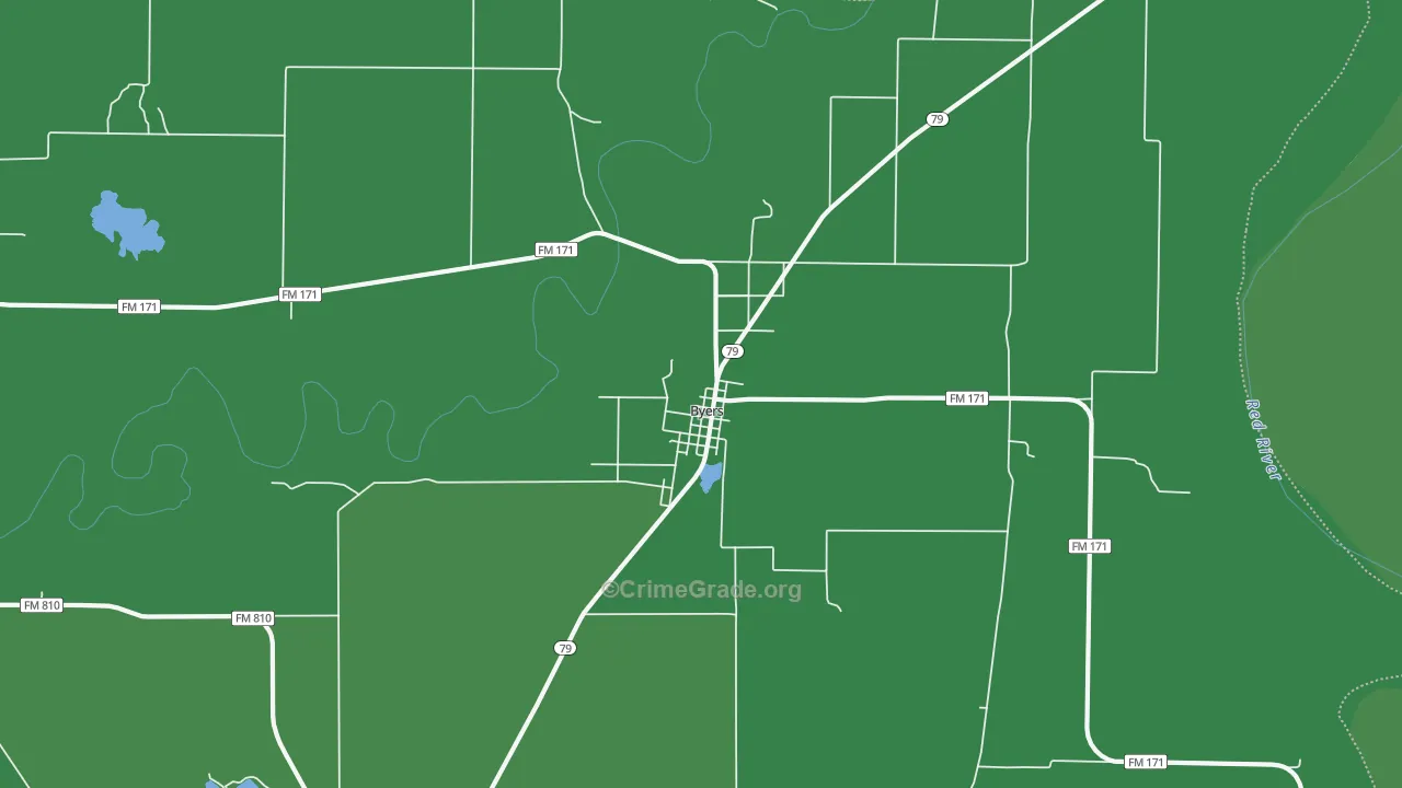 76357, TX Map of Vehicle Theft Rates