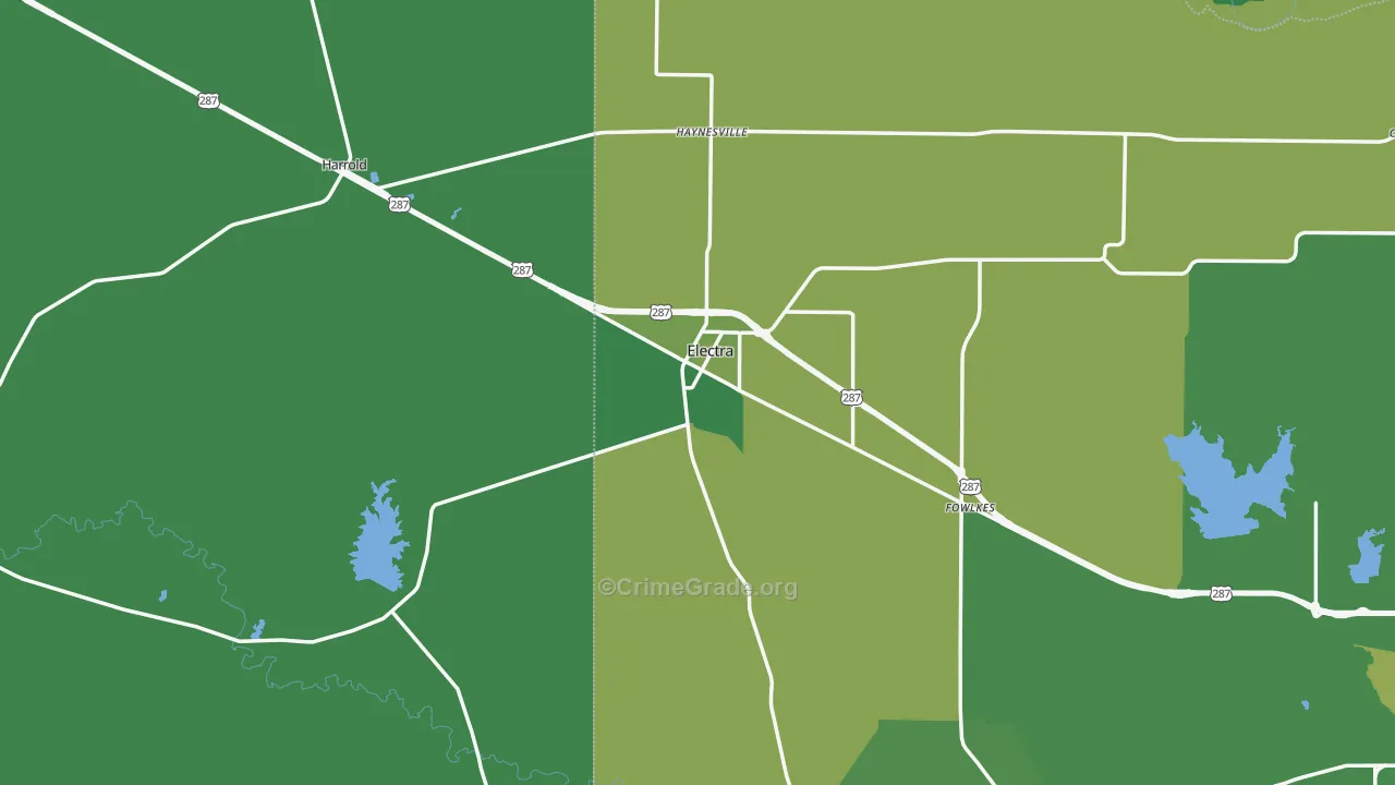 76360, TX Map of Vehicle Theft Rates