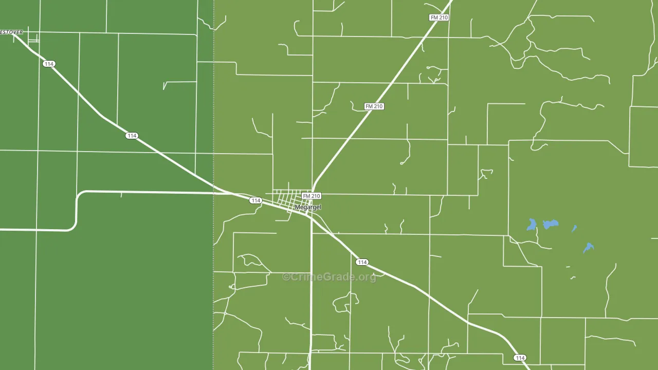 76370, TX Map of Vehicle Theft Rates