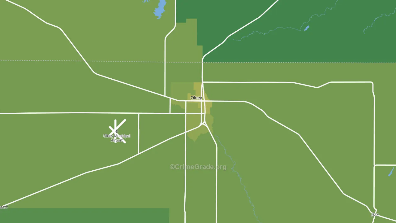 76374, TX Map of Vehicle Theft Rates