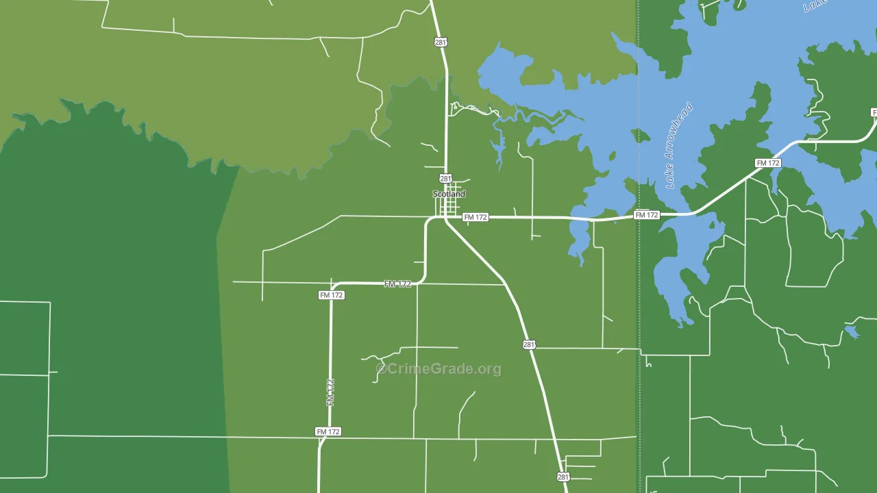76379, TX Map of Vehicle Theft Rates