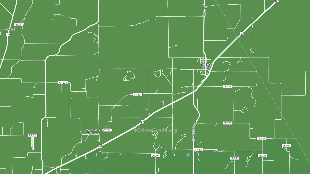 76432, TX Map of Vehicle Theft Rates