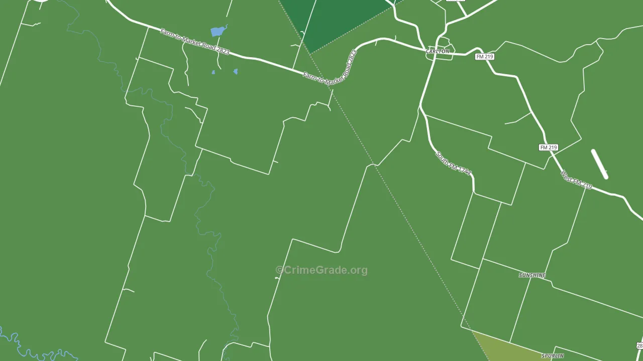 76436, TX Map of Vehicle Theft Rates