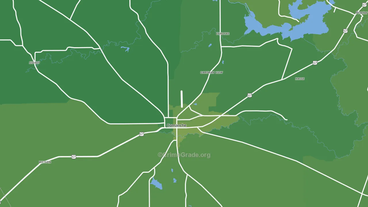 76442, TX Map of Vehicle Theft Rates