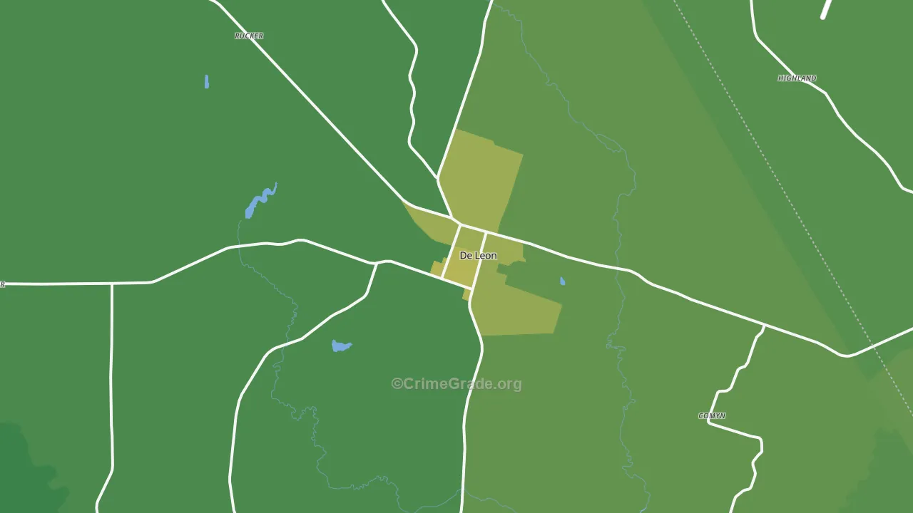 76444, TX Map of Vehicle Theft Rates