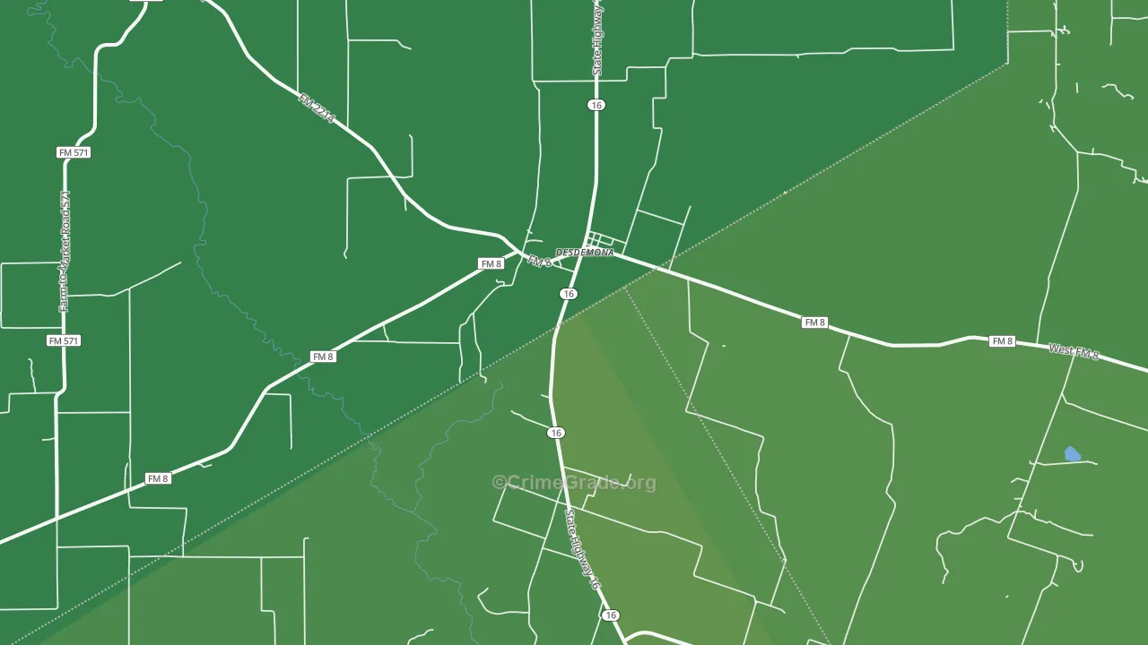 76445, TX Map of Vehicle Theft Rates