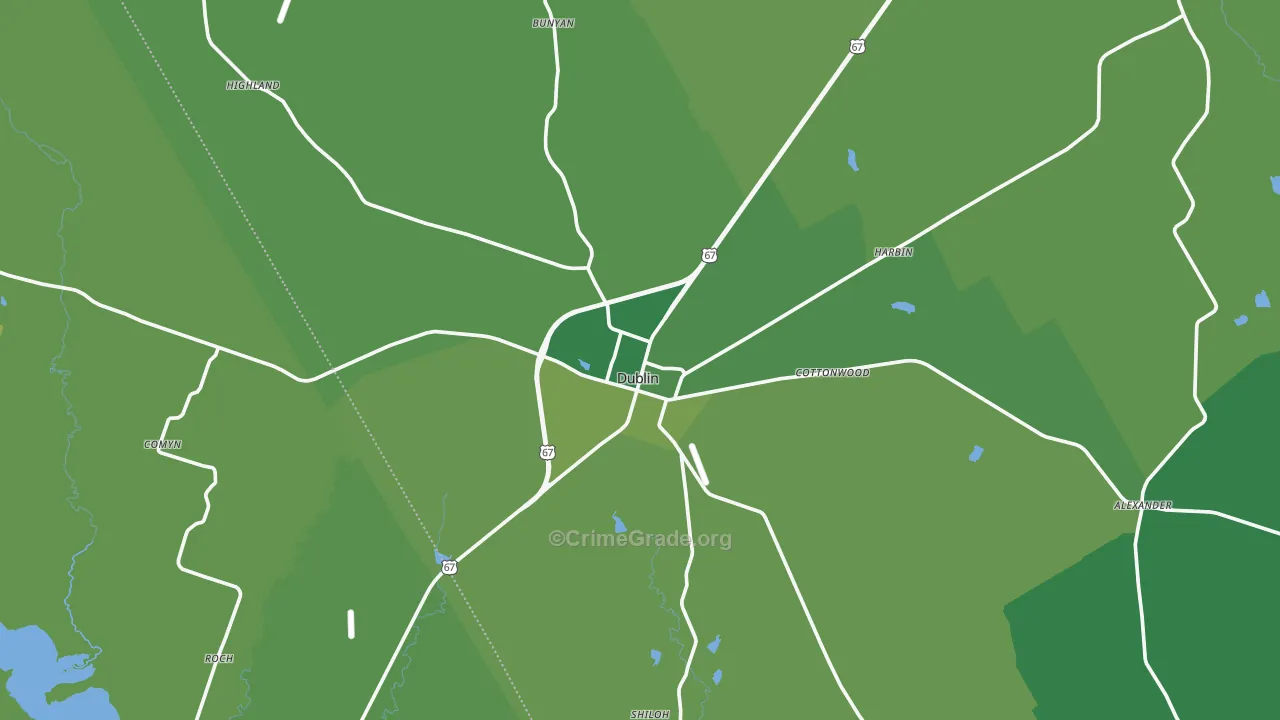 76446, TX Map of Vehicle Theft Rates