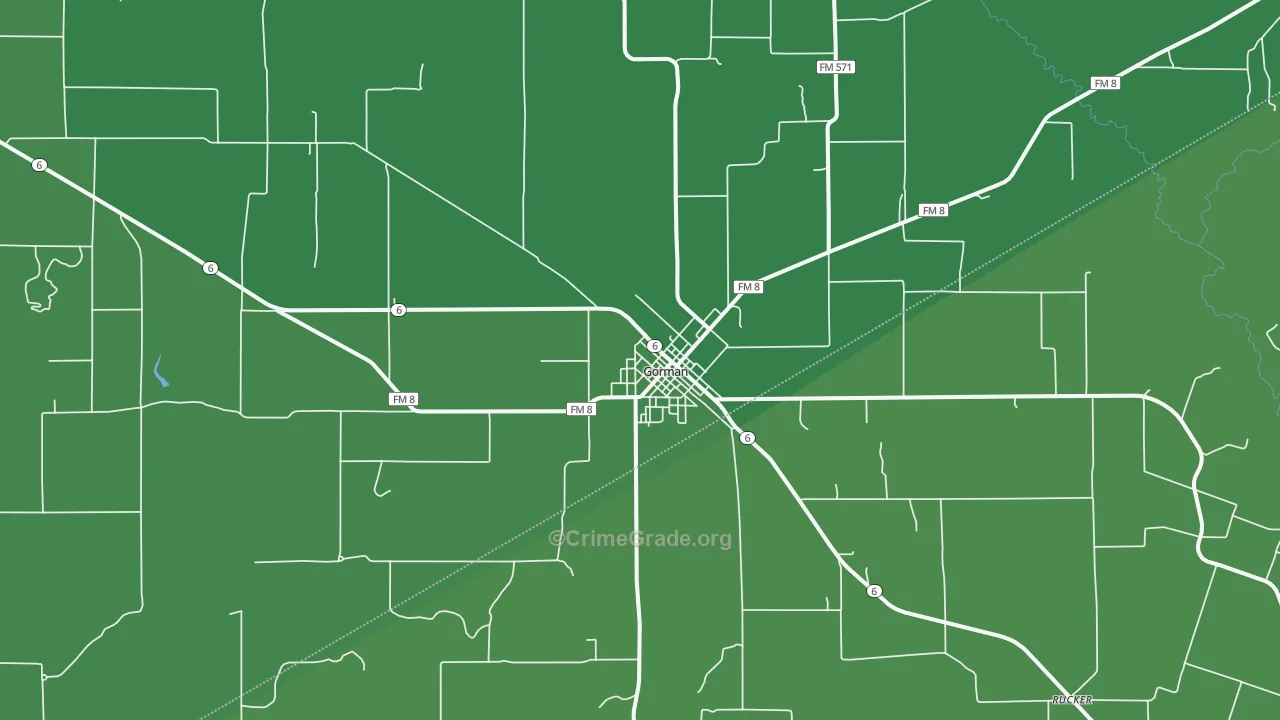 76454, TX Map of Vehicle Theft Rates