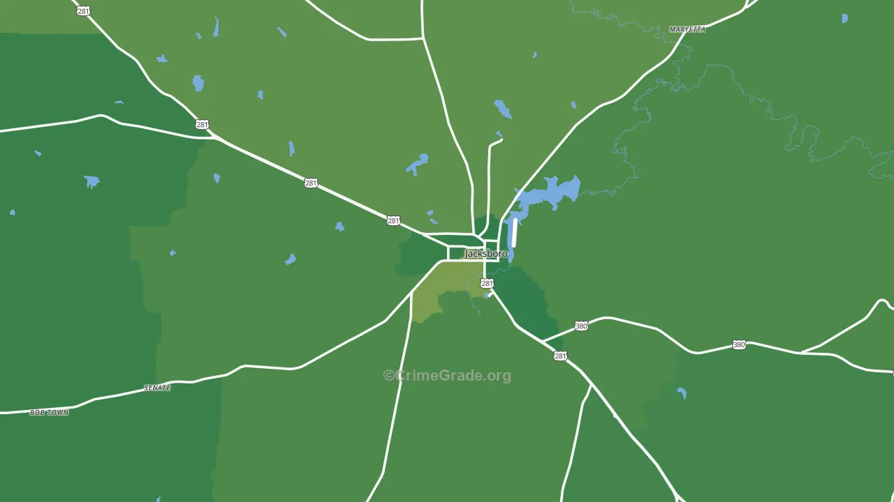 76458, TX Map of Vehicle Theft Rates