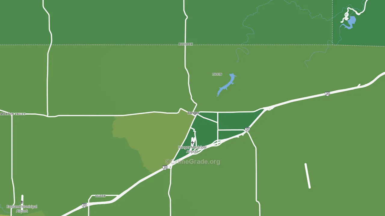 76470, TX Map of Vehicle Theft Rates