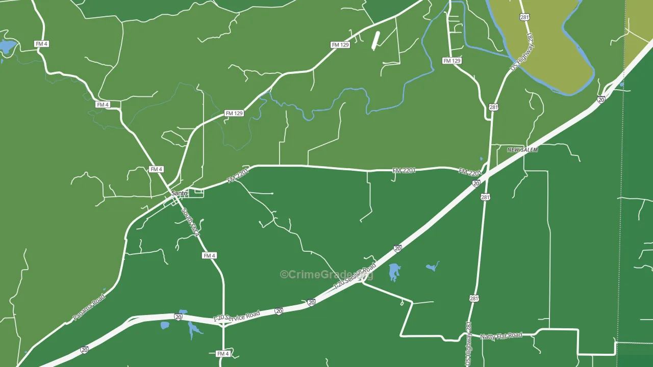 76472, TX Map of Vehicle Theft Rates