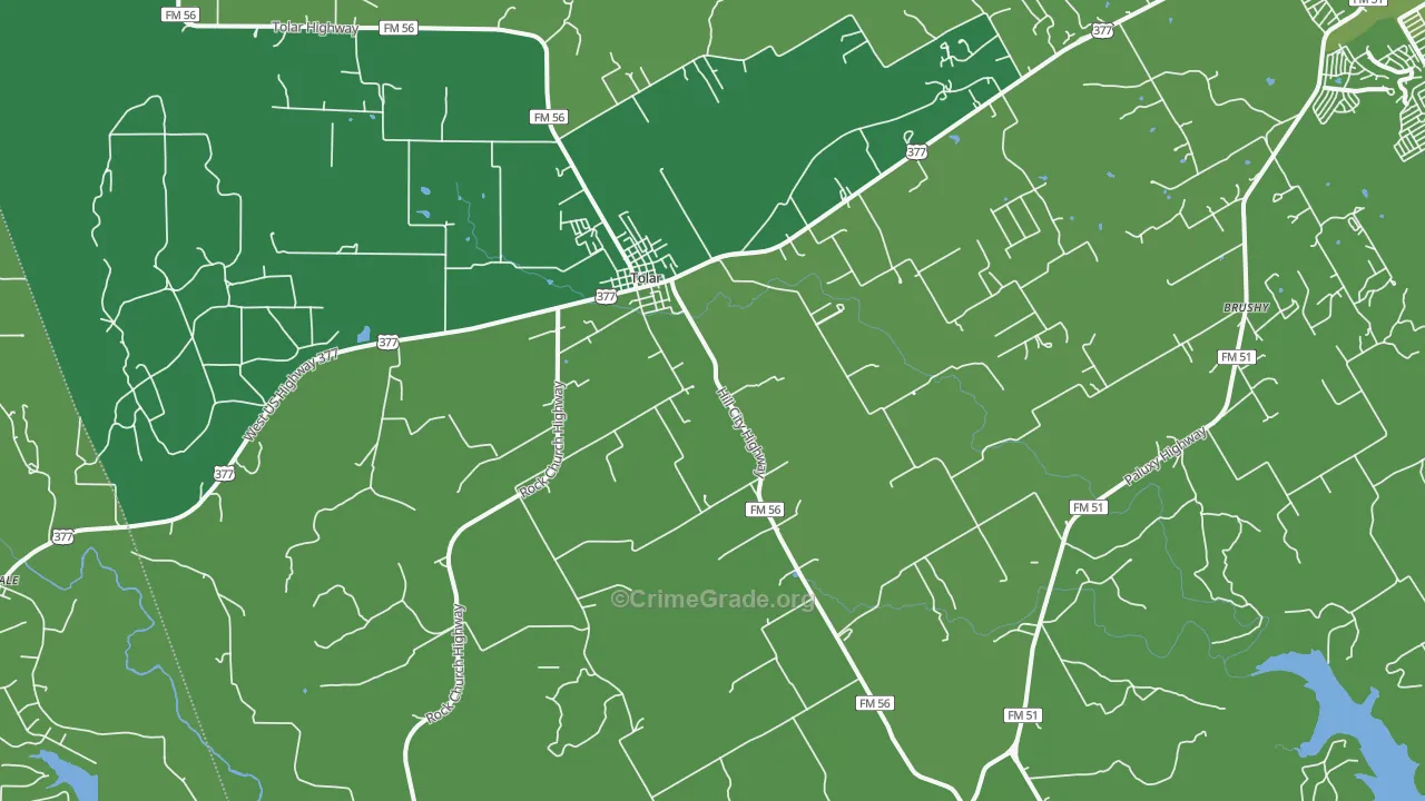 76476, TX Map of Vehicle Theft Rates