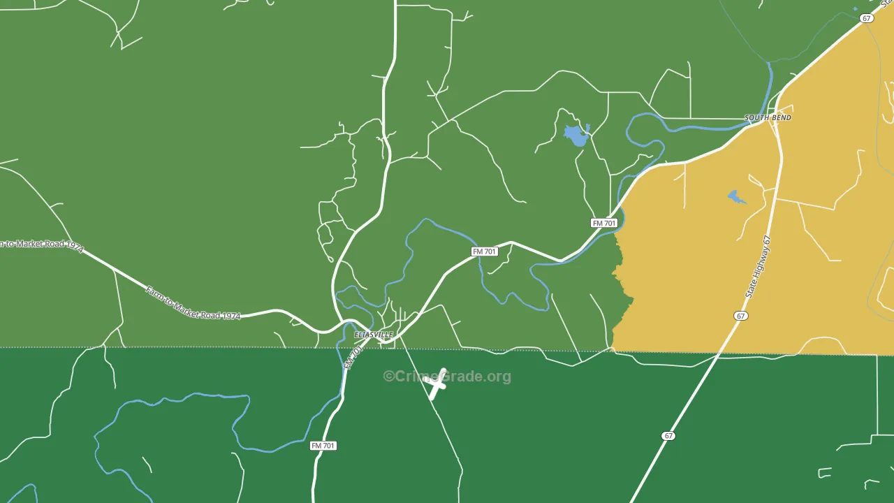 76481, TX Map of Vehicle Theft Rates