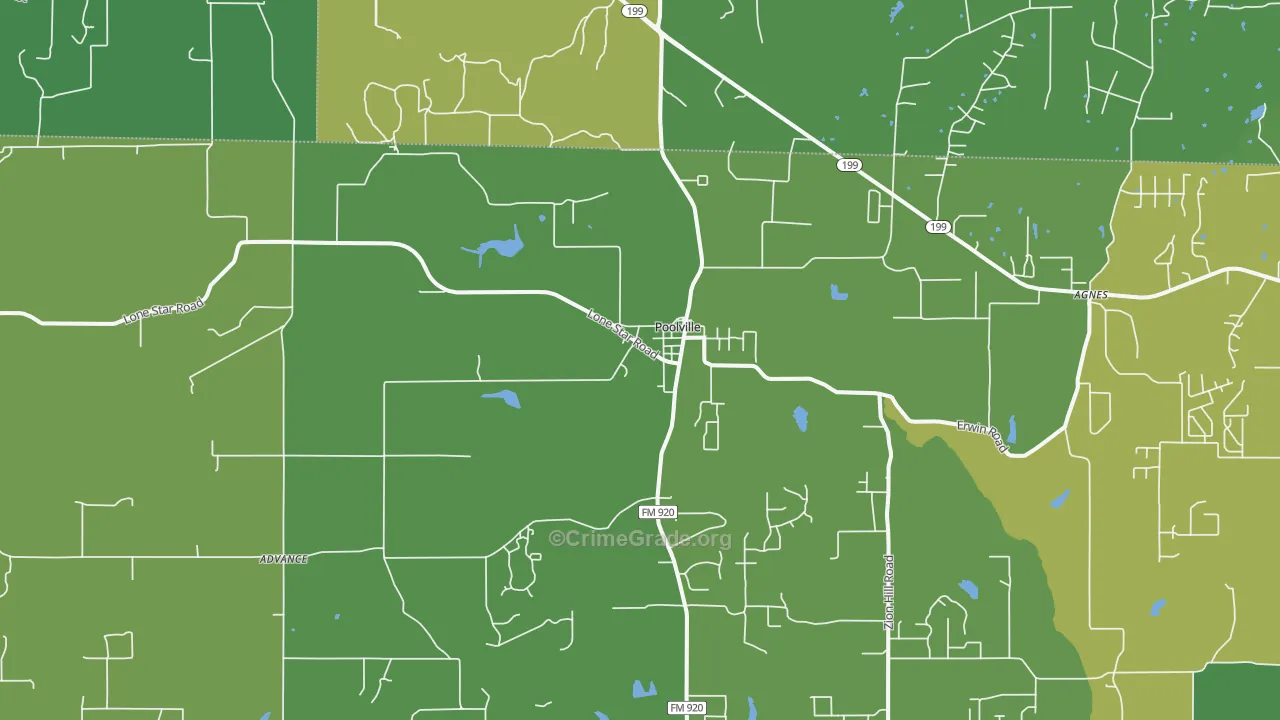 76487, TX Map of Vehicle Theft Rates