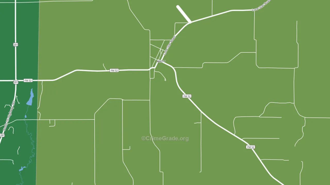 76490, TX Map of Vehicle Theft Rates