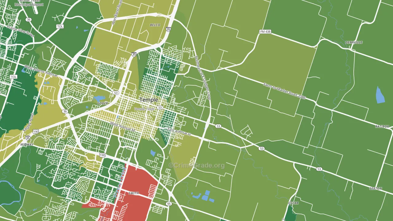 76501, TX Map of Vehicle Theft Rates