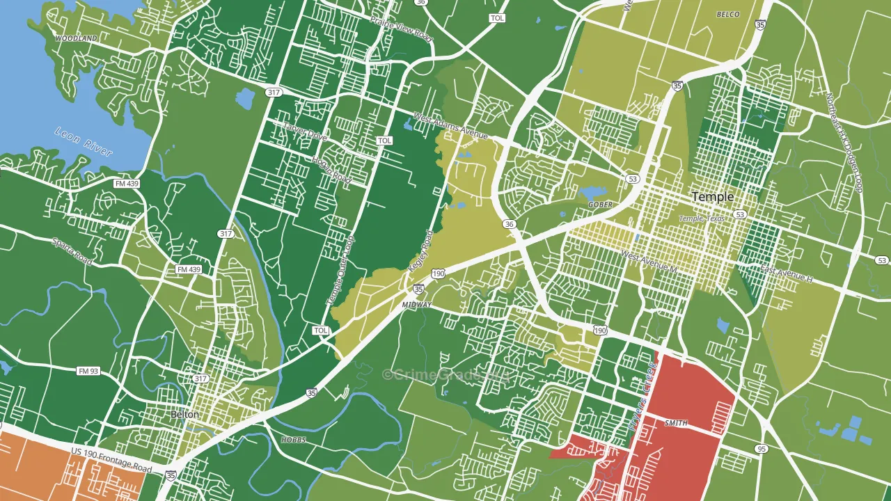76502, TX Map of Vehicle Theft Rates