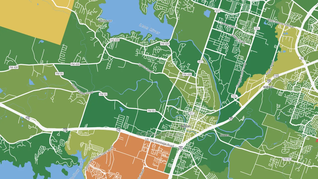 76513, TX Map of Vehicle Theft Rates