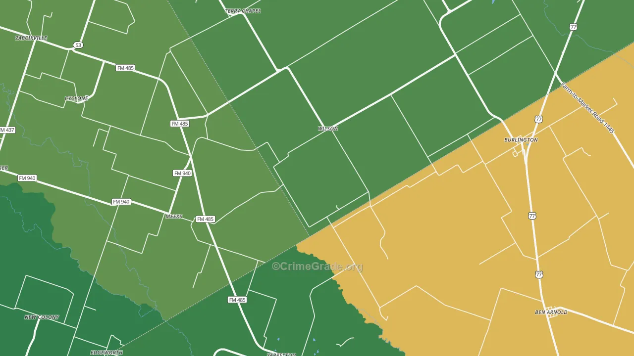 76519, TX Map of Vehicle Theft Rates