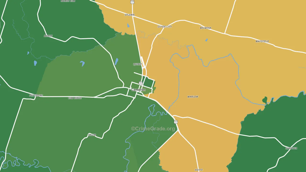 76520, TX Map of Vehicle Theft Rates