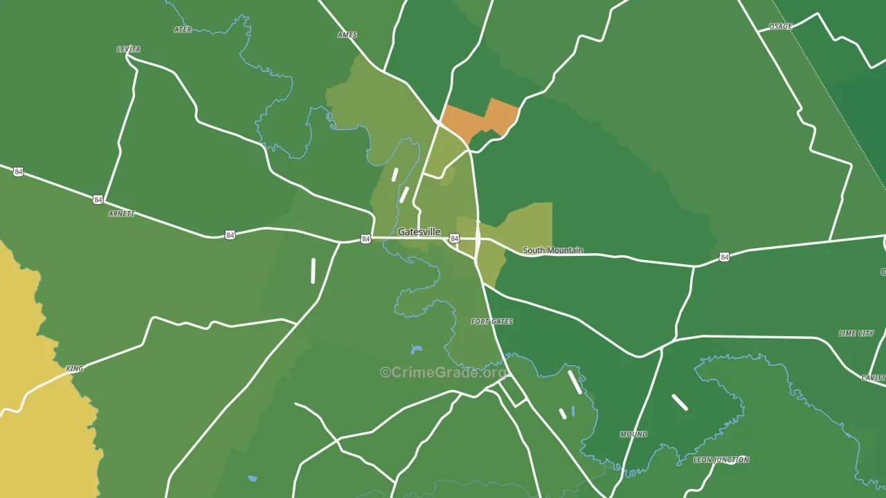 76528, TX Map of Vehicle Theft Rates