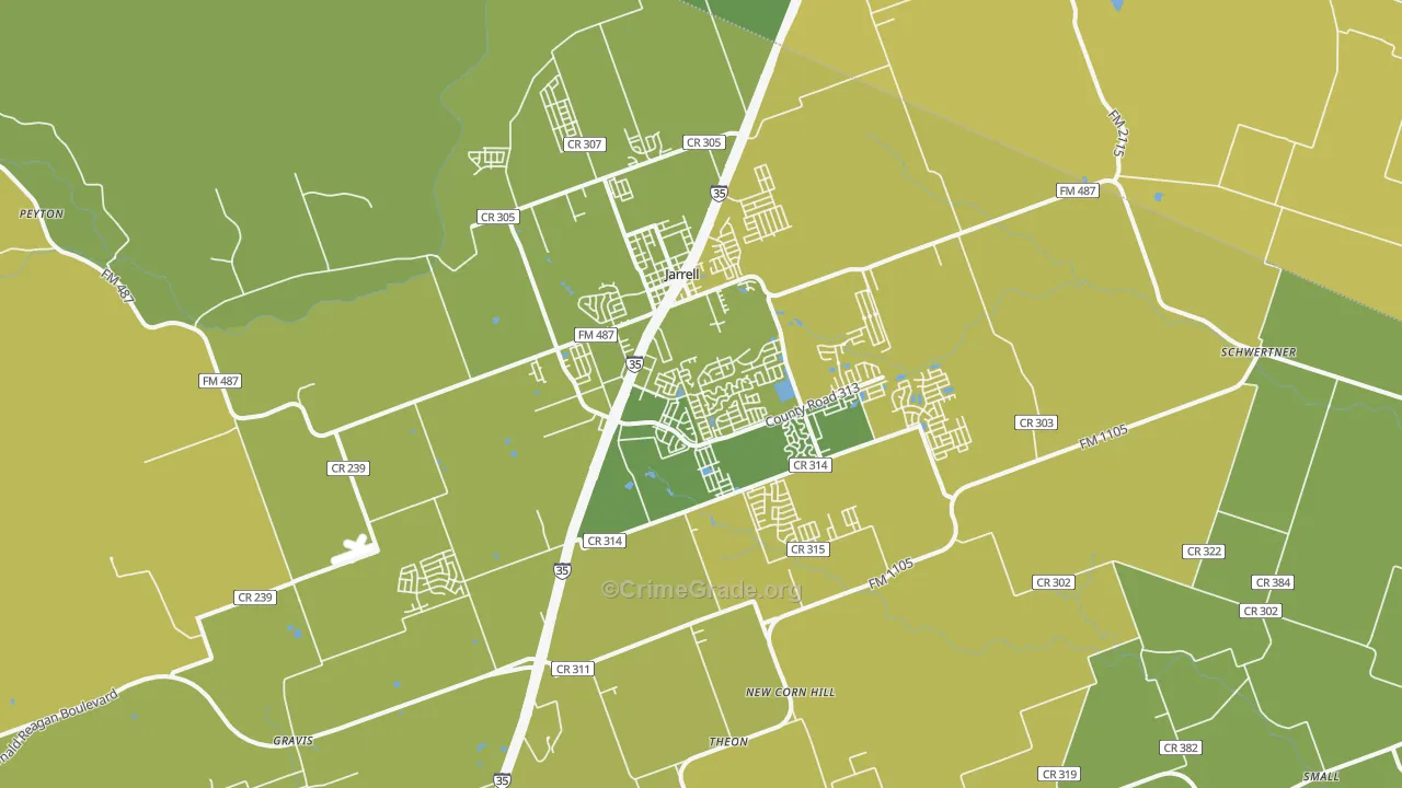76537, TX Map of Vehicle Theft Rates