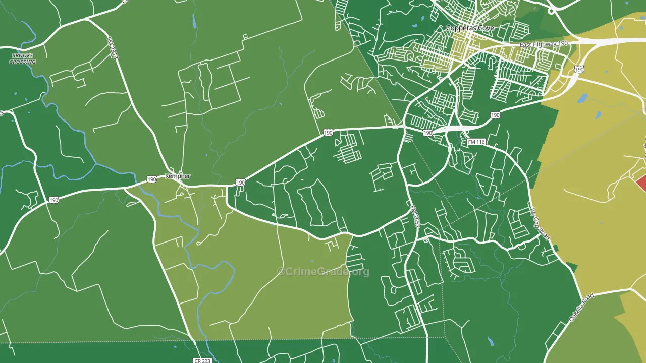 76539, TX Map of Vehicle Theft Rates