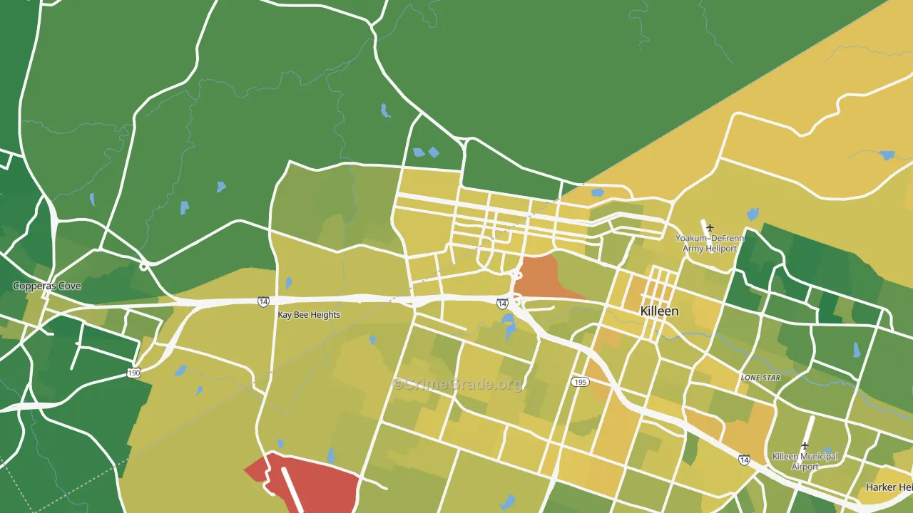 76544, TX Map of Vehicle Theft Rates