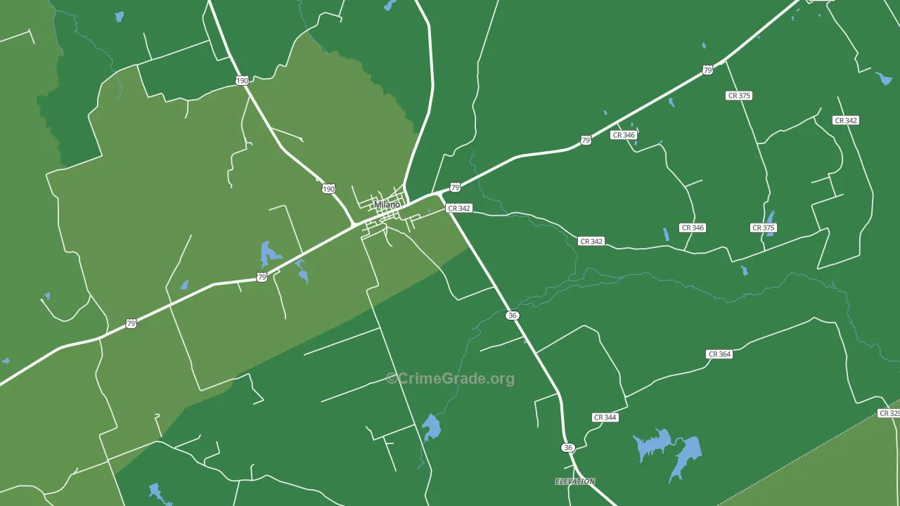 76556, TX Map of Vehicle Theft Rates