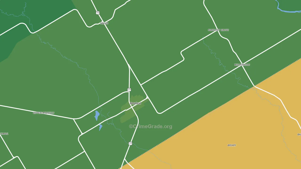 76570, TX Map of Vehicle Theft Rates