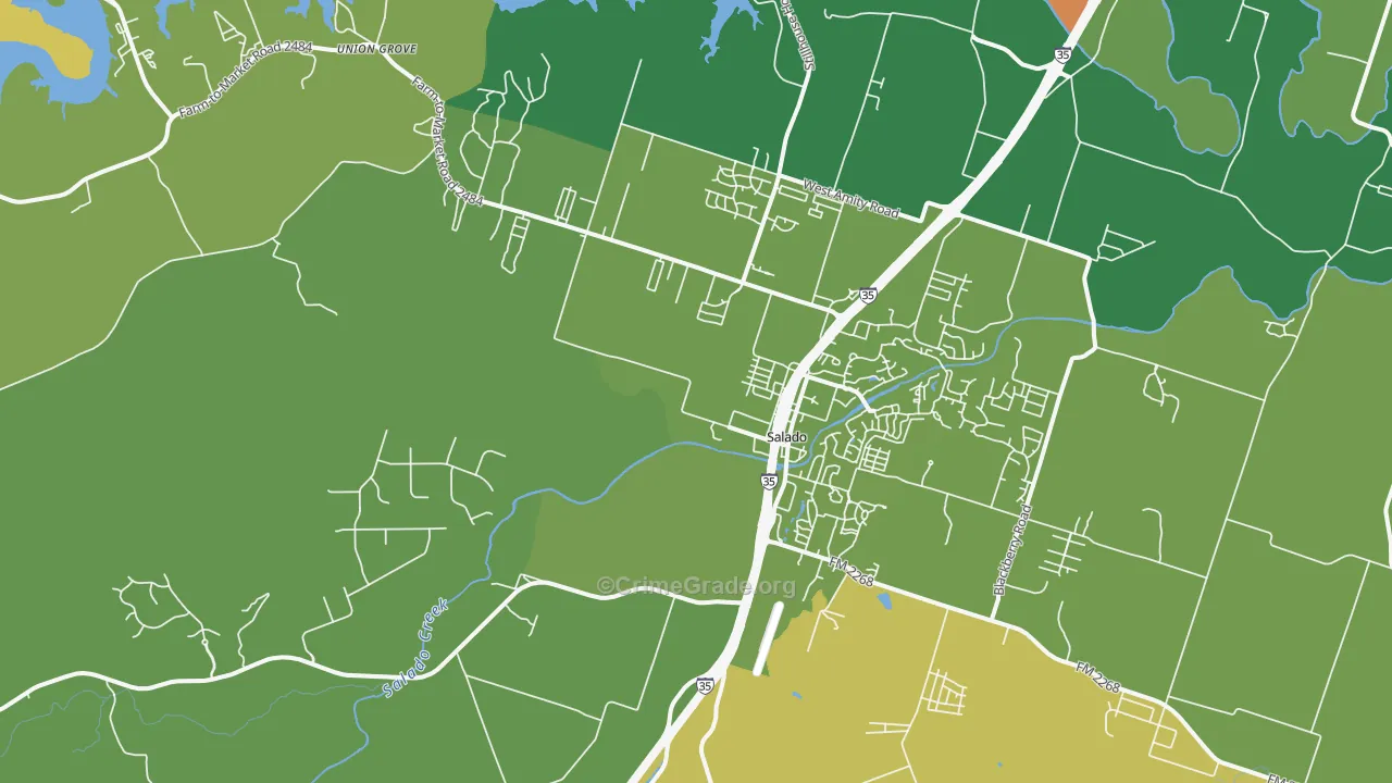 76571, TX Map of Vehicle Theft Rates