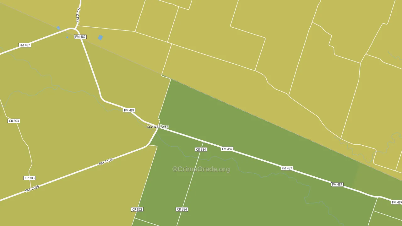 76573, TX Map of Vehicle Theft Rates