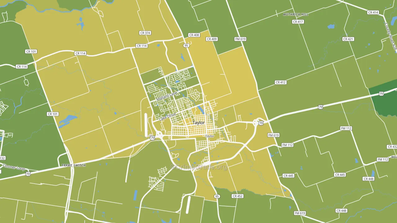 76574, TX Map of Vehicle Theft Rates