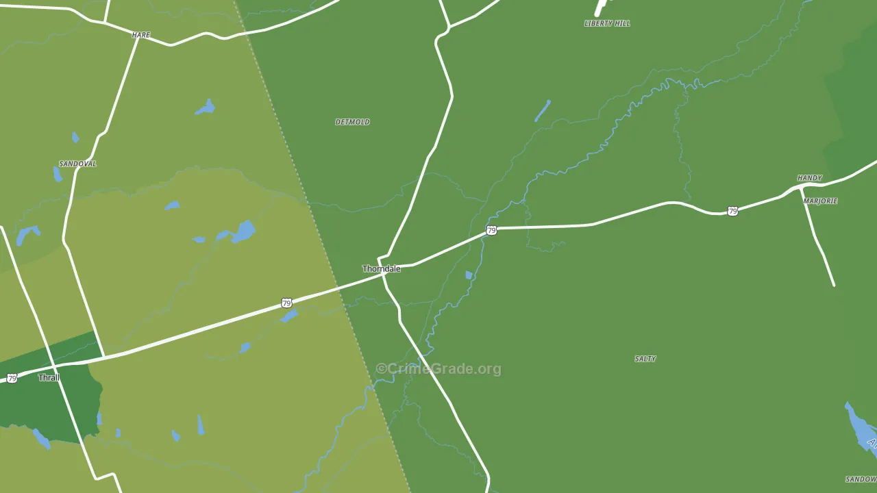 76577, TX Map of Vehicle Theft Rates