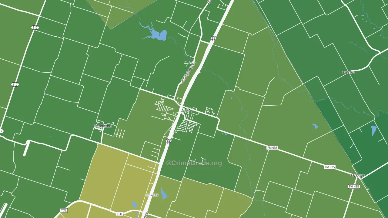 76579, TX Map of Vehicle Theft Rates