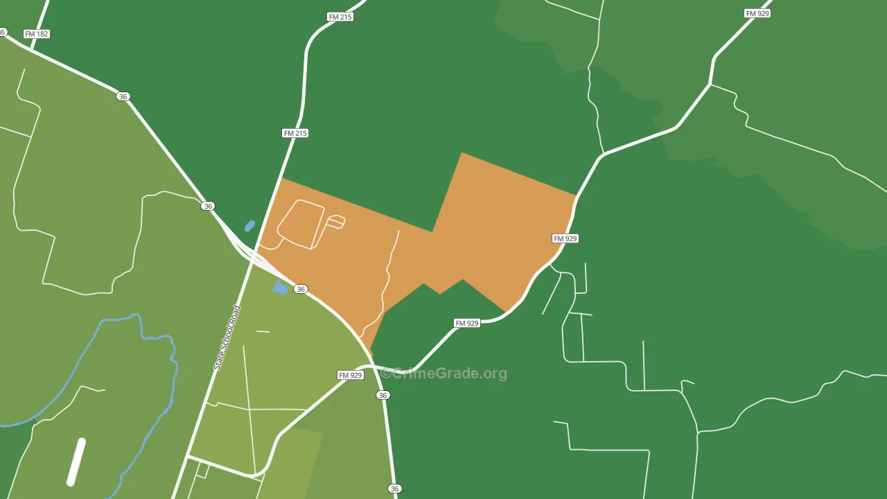 76597, TX Map of Vehicle Theft Rates