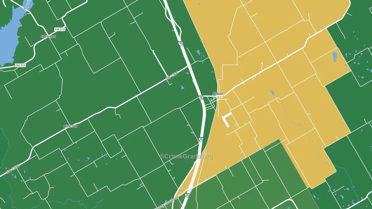 76621, TX Map of Vehicle Theft Rates