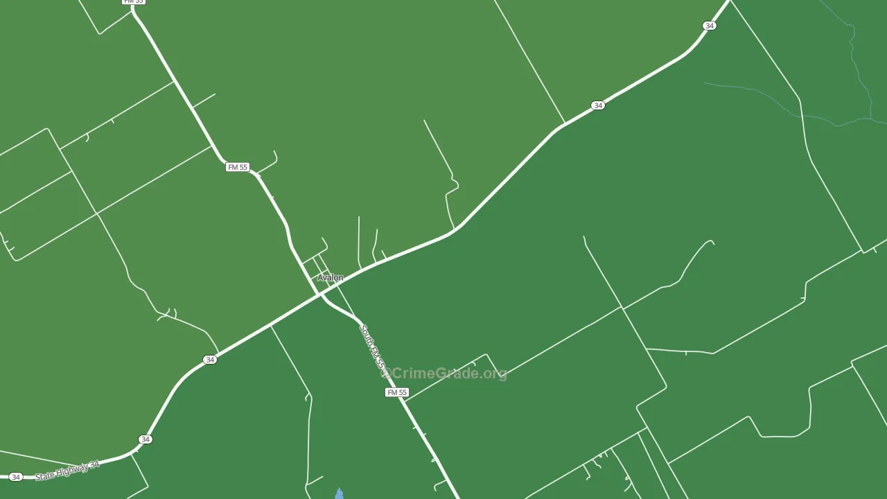76623, TX Map of Vehicle Theft Rates