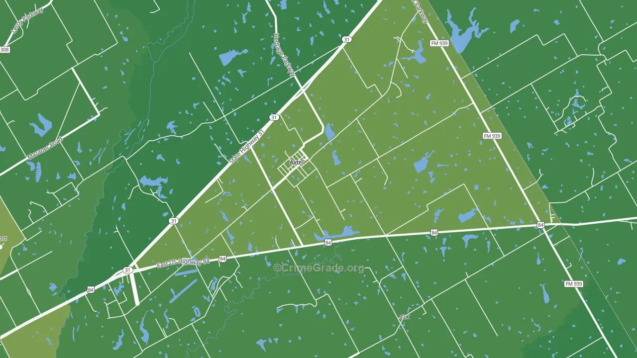 76624, TX Map of Vehicle Theft Rates